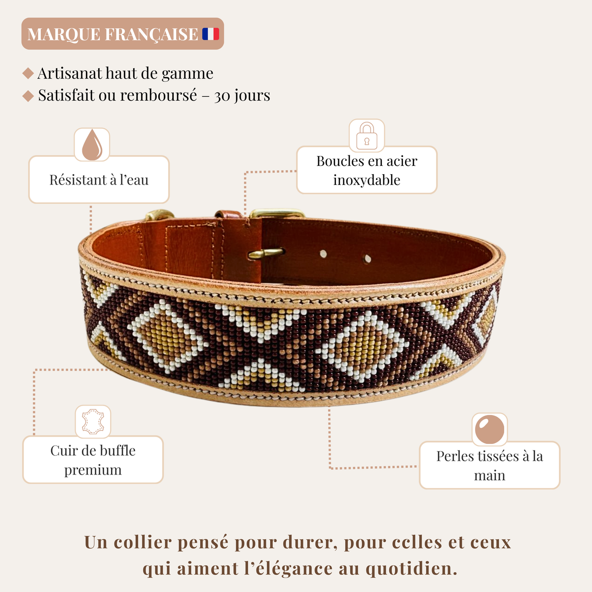 Collier pour Chien – DUNE PERLÉE