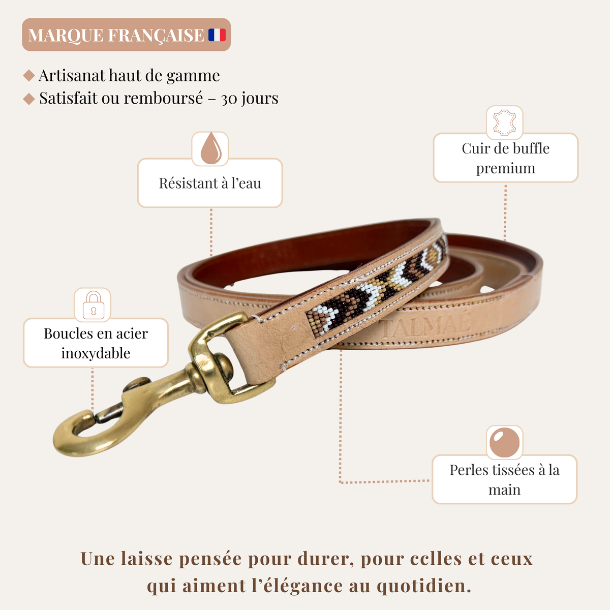 Laisse pour Chien  – DUNE PERLÉE